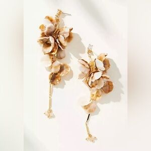 Anthropologie Blossom Drop Earrings - Taupe (SOLD OUT ONLINE)